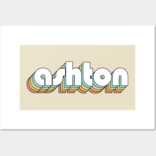 Ashton - Retro Rainbow Typography Faded Style Posters and Art
